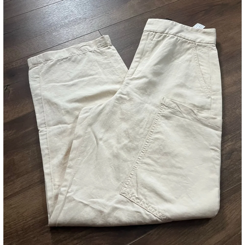 Zara NWT linen blend cargo pants size S